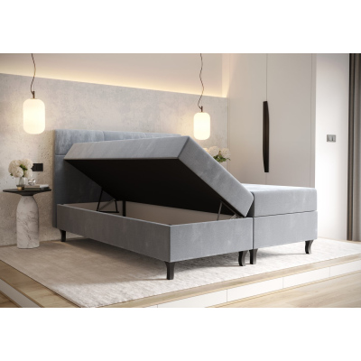 Americká posteľ s vysokým čelom DORINA - 160x200, tmavo šedá