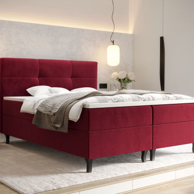 Americká posteľ s vysokým čelom DORINA - 180x200, červená