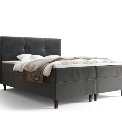 Americká posteľ s vysokým čelom DORINA - 180x200, šedá