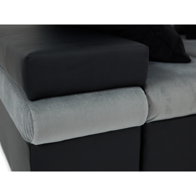 Rohová rozkladacia sedačka ZELMA - šedá / čierna, pravý roh