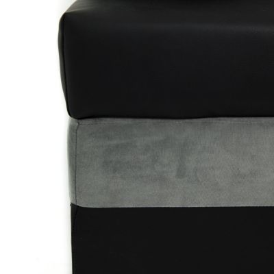 Rohová rozkladacia sedačka ZELMA - šedá / čierna, ľavý roh