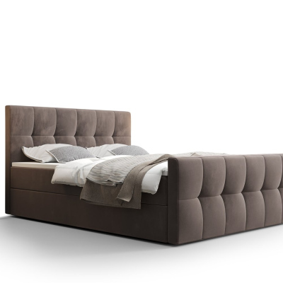 Elegantná manželská posteľ ELIONE - 140x200, tmavo hnedá