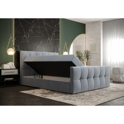 Elegantná manželská posteľ ELIONE - 140x200, tmavo hnedá