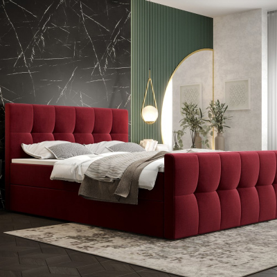 Elegantná manželská posteľ ELIONE - 140x200, červená