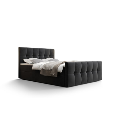 Elegantná manželská posteľ ELIONE - 140x200, tmavo šedá