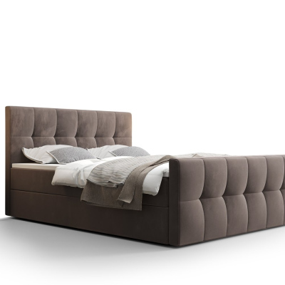 Elegantná manželská posteľ ELIONE - 160x200, tmavo hnedá