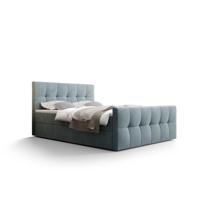 Elegantná manželská posteľ ELIONE - 160x200, svetlo modrá