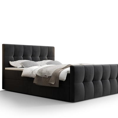 Elegantná manželská posteľ ELIONE - 160x200, tmavo šedá