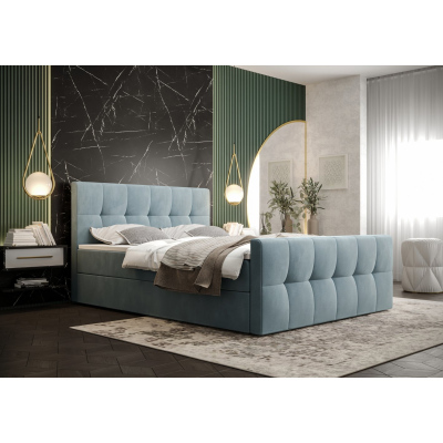 Elegantná manželská posteľ ELIONE - 180x200, svetlo modrá