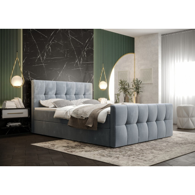 Elegantná manželská posteľ ELIONE - 180x200, modrá