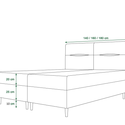 Americká manželská posteľ HENNI - 140x200, tmavo hnedá