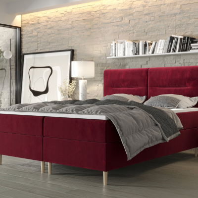 Americká manželská posteľ HENNI - 140x200, červená