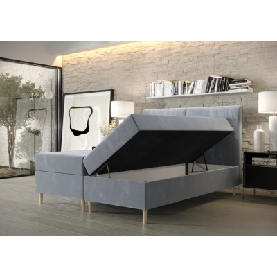 Americká manželská posteľ HENNI - 140x200, tmavo šedá