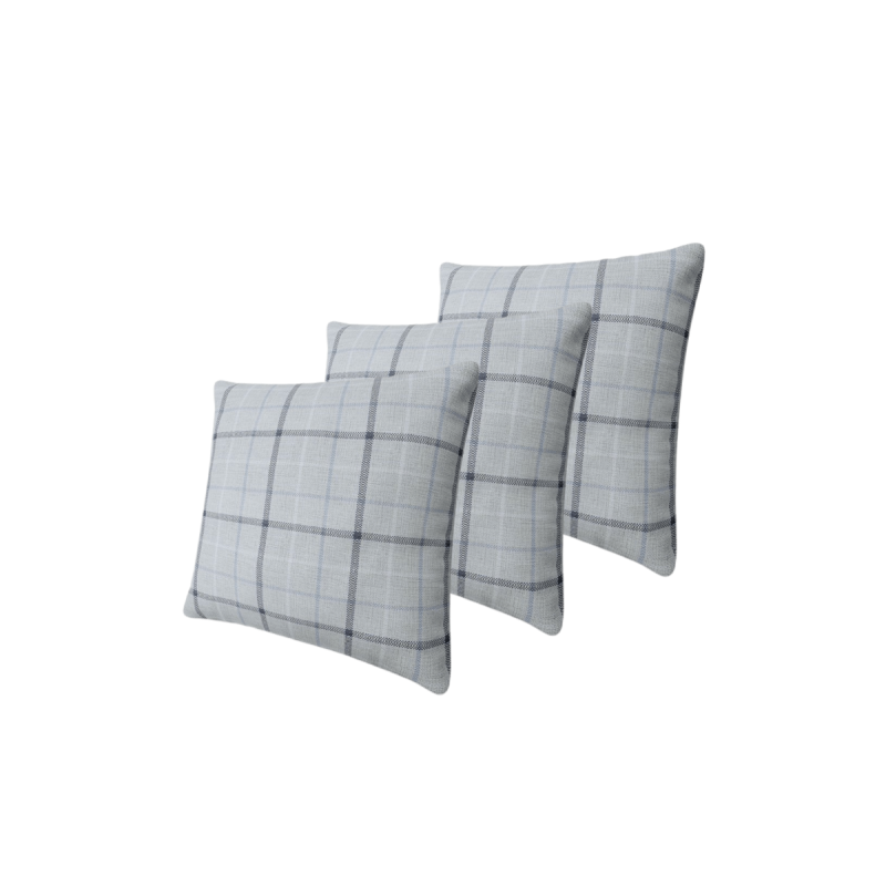 Set troch dekoratívnych vzorovaných vankúšov ZANE - šedý
