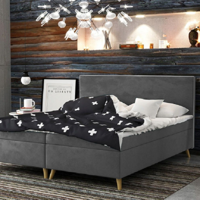 Čalúnená posteľ BLAIRE - 140x200, tmavo šedá