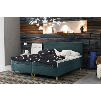 Čalúnená posteľ BLAIRE - 140x200, modrozelená
