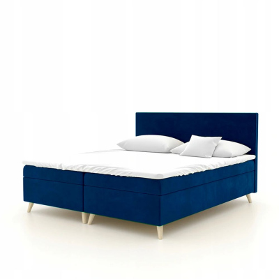 Čalúnená posteľ BLAIRE - 140x200, tmavo modrá
