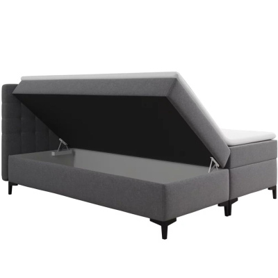 Americká posteľ s úložným priestorom DAJANA - 200x200, čierna eko koža