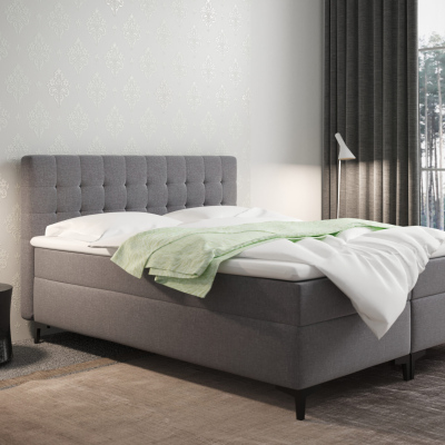 Americká posteľ s úložným priestorom DAJANA - 200x200, šedá