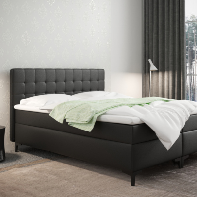 Americká posteľ s úložným priestorom DAJANA - 180x200, čierna eko koža
