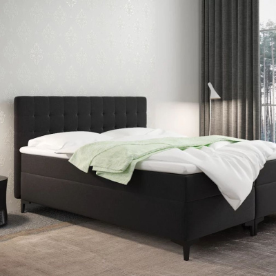 Americká posteľ s úložným priestorom DAJANA - 180x200, čierna