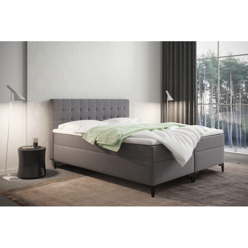 Americká posteľ s úložným priestorom DAJANA - 140x200, šedá
