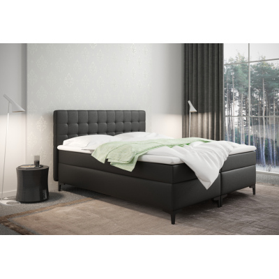 Americká posteľ s úložným priestorom DAJANA - 120x200, čierna eko koža