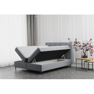 Čalúnená posteľ na vysokých nožičkách ALISSA - 200x200, šedá