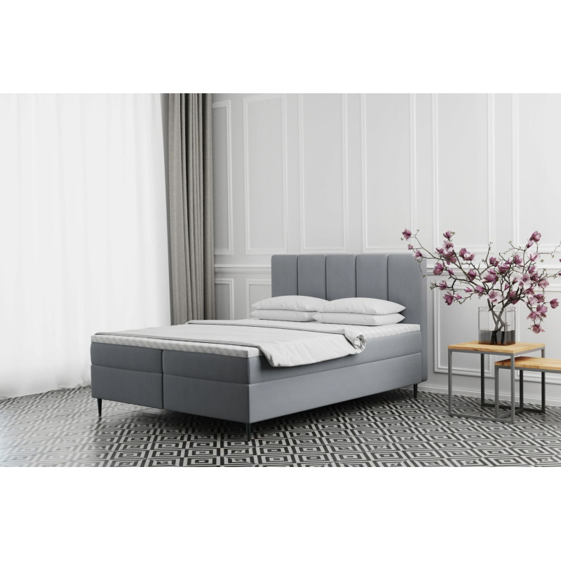 Čalúnená posteľ na vysokých nožičkách ALISSA - 180x200, šedá