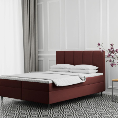 Čalúnená posteľ na vysokých nožičkách ALISSA - 180x200, červená