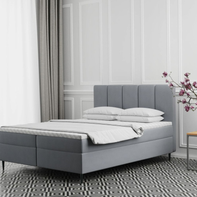 Čalúnená posteľ na vysokých nožičkách ALISSA - 160x200, šedá