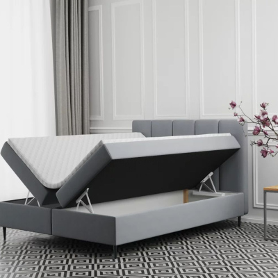 Čalúnená posteľ na vysokých nožičkách ALISSA - 140x200, šedá