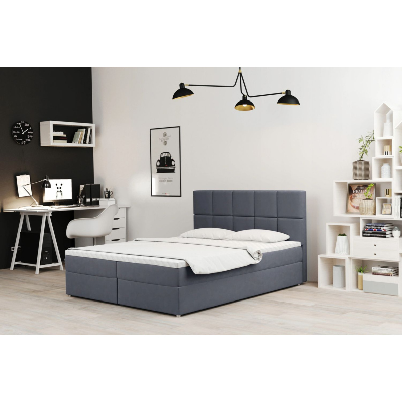Čalúnená posteľ s úložným priestorom MAGDALA - 200x200, šedá