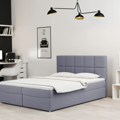 Čalúnená posteľ s úložným priestorom MAGDALA - 120x200, modrá