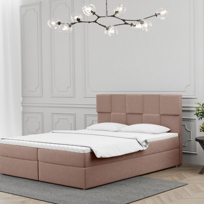 Boxpringová posteľ ALEXIA - 200x200, ružová
