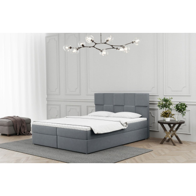 Boxpringová posteľ ALEXIA - 160x200, šedá