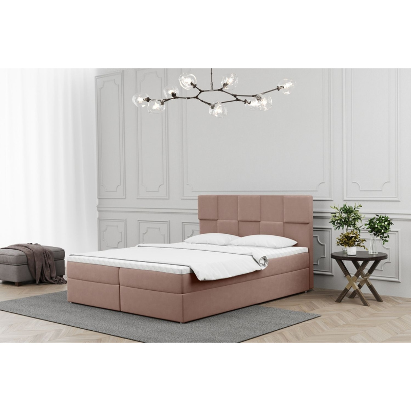 Boxpringová posteľ ALEXIA - 160x200, ružová