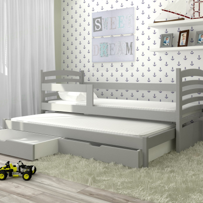 Detská posteľ s prístelkou KALA 2 - 75x180, šedá