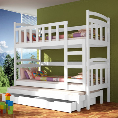 Detská posteľ s úložným priestorom ARANKA - 75x180, biela