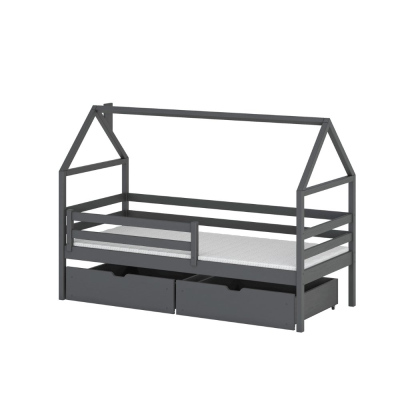 Detská posteľ so šuplíkmi ALIA - 80x160, grafit