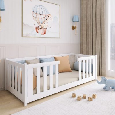 Detská posteľ so zábranami NORENE - 90x200, biela