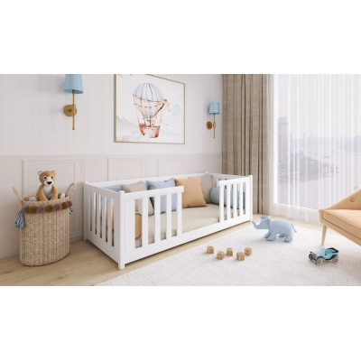 Detská posteľ so zábranami NORENE - 90x200, šedá