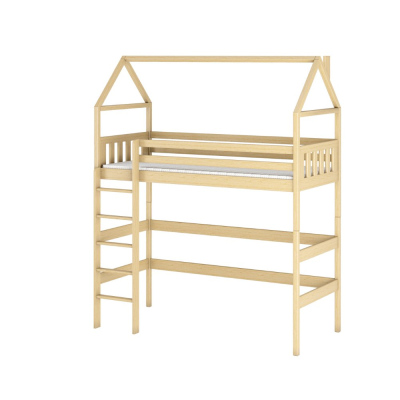 Detská posteľ s horným spaním NITSA - 90x200, borovica