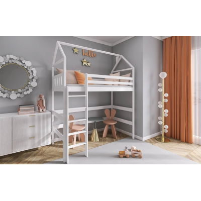 Detská posteľ s horným spaním NITSA - 90x200, šedá