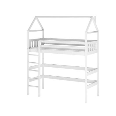 Detská posteľ s horným spaním NITSA - 90x200, biela