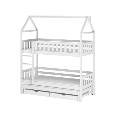 Domčeková posteľ s úložným priestorom SAVETA - 80x200, biela