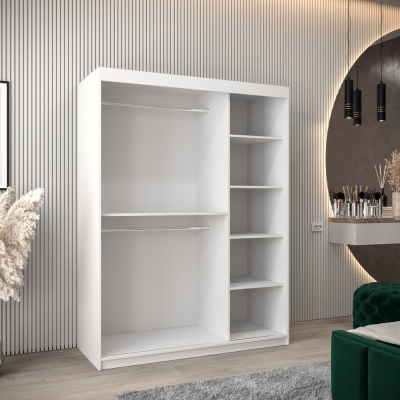 Šatníková skriňa ENNI - šírka 150 cm, biela / dub sonoma