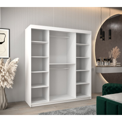 Šatníková skriňa ENNI - šírka 180 cm, biela / dub sonoma