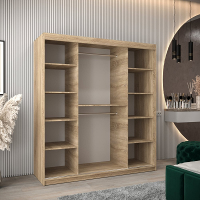 Šatníková skriňa ENNI - šírka 180 cm, dub sonoma / biela