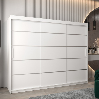 Šatníková skriňa ENNI - šírka 250 cm, biela
